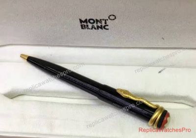 Replica Montblanc Snake Pen Heritage Collection Rouge et Noir Black & Gold Clip Ballpoint 